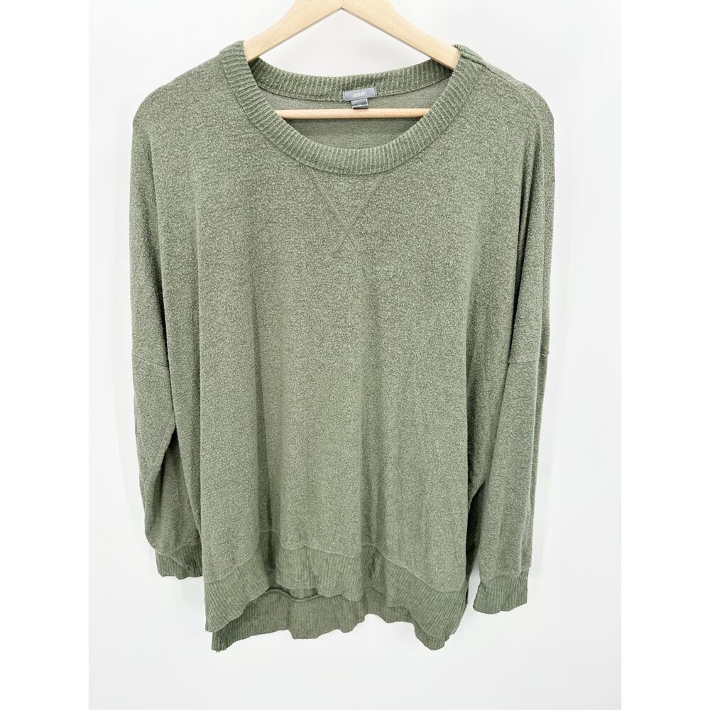 Aerie Green Long Sleeve‎ Round Neck Viscose Blend Pullover Women's Size X-Small